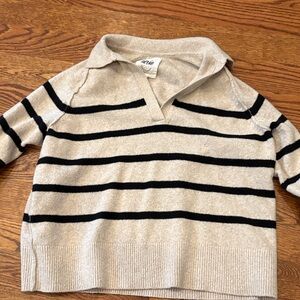 Aerie Cream and Black Striped Sweater